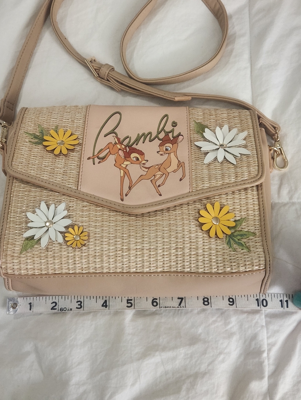 Disney Our Universe Bambi Weaved Basket Crossbody Bag Lightweight - Picture 10 of 12